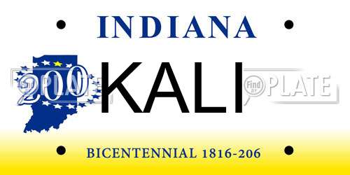 KALI Indiana License Plate