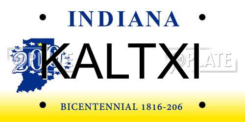 KALTXI Indiana License Plate
