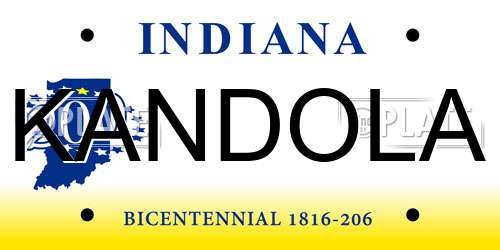 KANDOLA Indiana License Plate