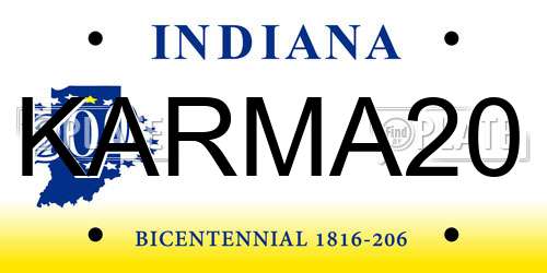 KARMA20 Indiana License Plate