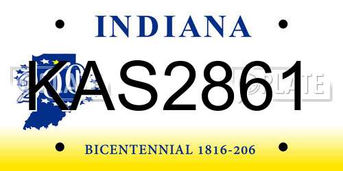 KAS2861 Indiana License Plate