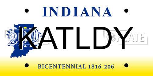 KATLDY Indiana License Plate