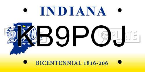 KB9POJ Indiana License Plate
