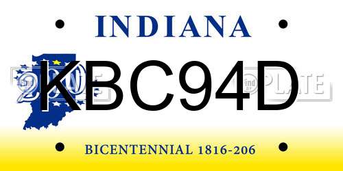 KBC94D Indiana License Plate