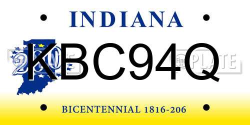 KBC94Q Indiana License Plate