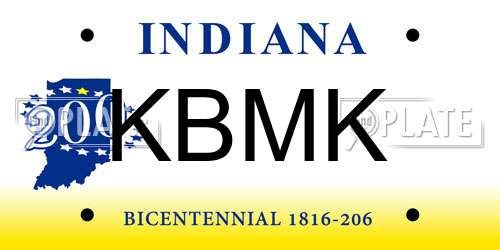 KBMK Indiana License Plate