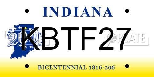 KBTF27 Indiana License Plate