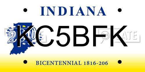 KC5BFK Indiana License Plate