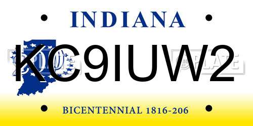 KC9IUW2 Indiana License Plate