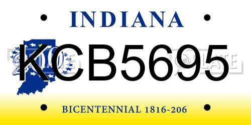 KCB5695 Indiana License Plate