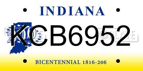 KCB6952 Indiana License Plate