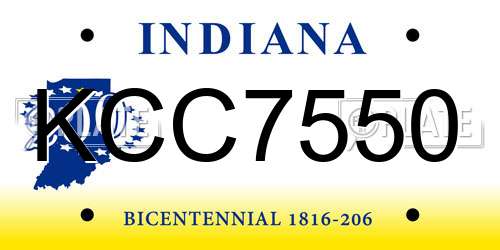 KCC7550 Indiana License Plate