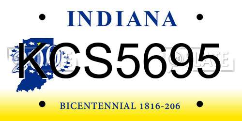 KCS5695 Indiana License Plate