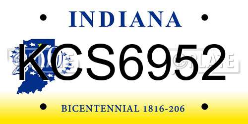 KCS6952 Indiana License Plate