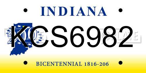 KCS6982 Indiana License Plate