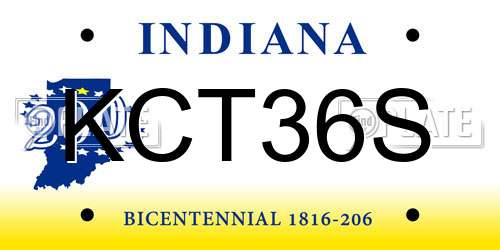 KCT36S Indiana License Plate