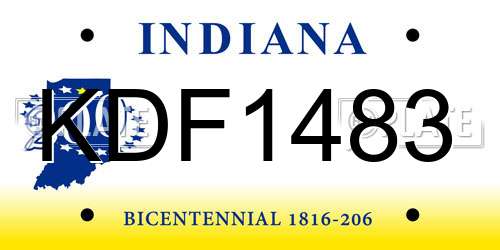 KDF1483 Indiana License Plate