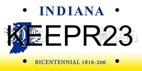 KEEPR23 Indiana License Plate