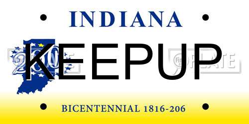 KEEPUP Indiana License Plate