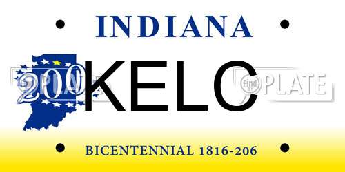 KELC Indiana License Plate