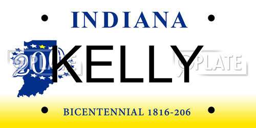 KELLY Indiana License Plate