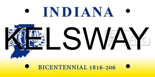 KELSWAY Indiana License Plate