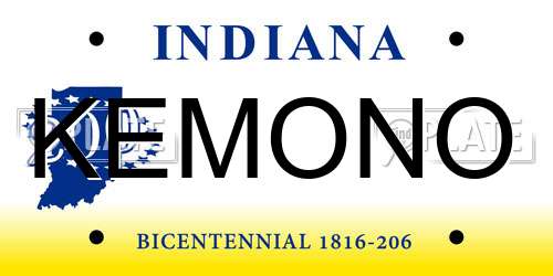 KEMONO Indiana License Plate
