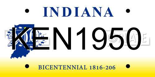 KEN1950 Indiana License Plate