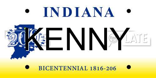 KENNY Indiana License Plate