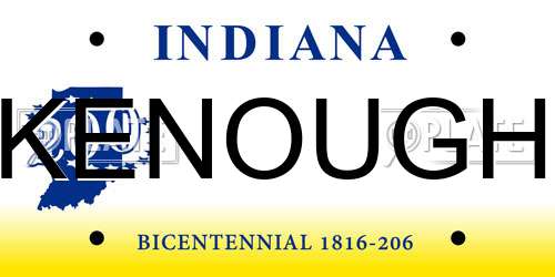 KENOUGH Indiana License Plate