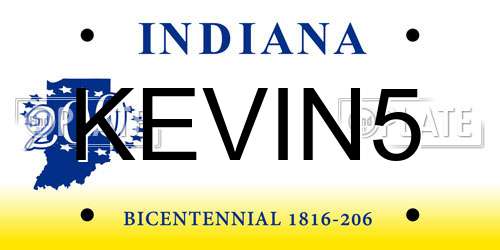 KEVIN5 Indiana License Plate