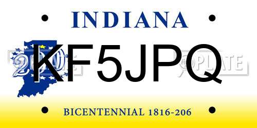 KF5JPQ Indiana License Plate