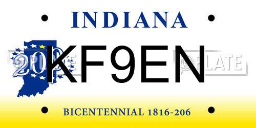 KF9EN Indiana License Plate