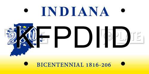 KFPDIID Indiana License Plate