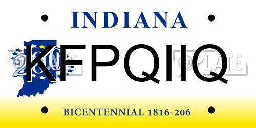 KFPQIIQ Indiana License Plate