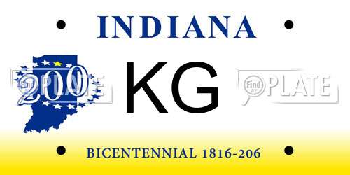 KG Indiana License Plate