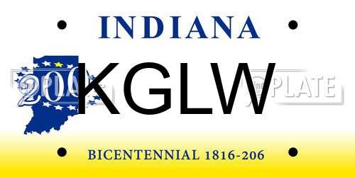 KGLW Indiana License Plate