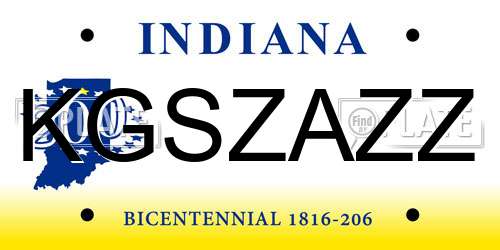 KGSZAZZ Indiana License Plate