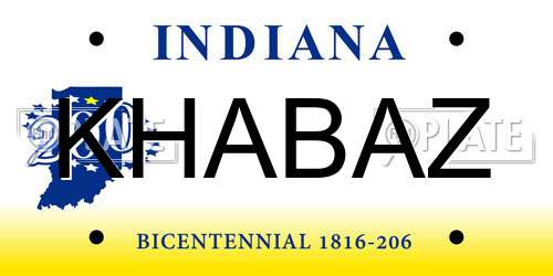 KHABAZ Indiana License Plate