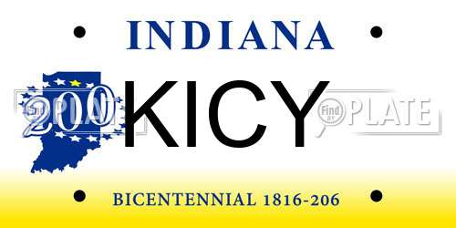 KICY Indiana License Plate
