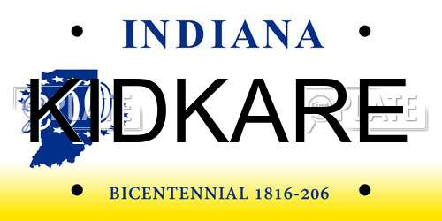KIDKARE Indiana License Plate