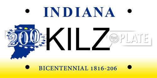 KILZ Indiana License Plate