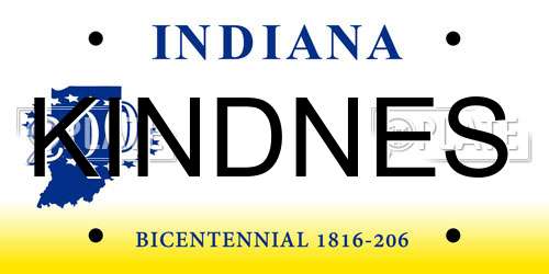 KINDNES Indiana License Plate