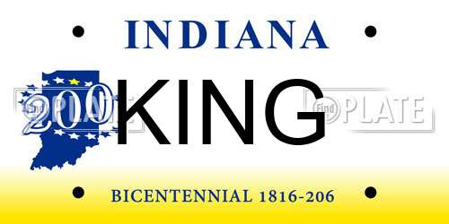 KING Indiana License Plate