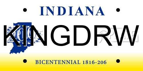 KINGDRW Indiana License Plate