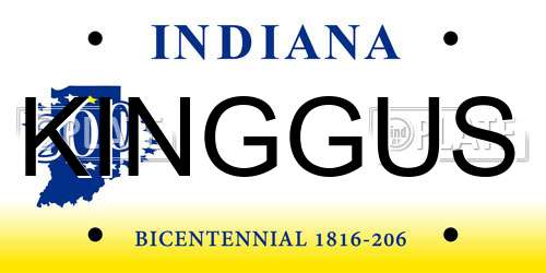 KINGGUS Indiana License Plate