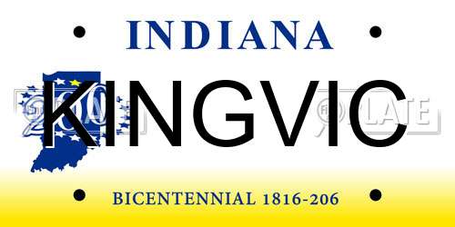 KINGVIC Indiana License Plate