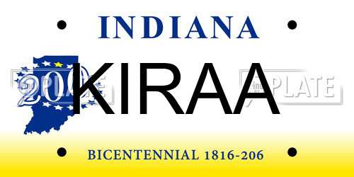 KIRAA Indiana License Plate