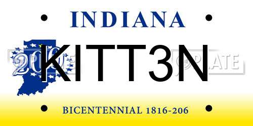 KITT3N Indiana License Plate