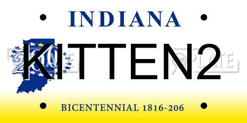 KITTEN2 Indiana License Plate